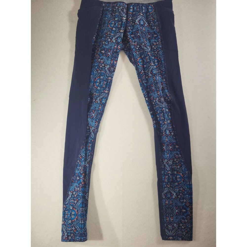 Athleta High Rise Tapestry Chaturanga To Town Tight Blue Gray Leggings Size XS